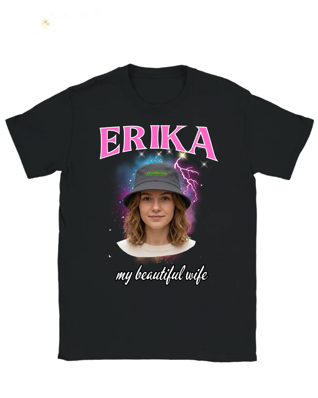 Personalized T-shirt | Pink Background | Custom text & image