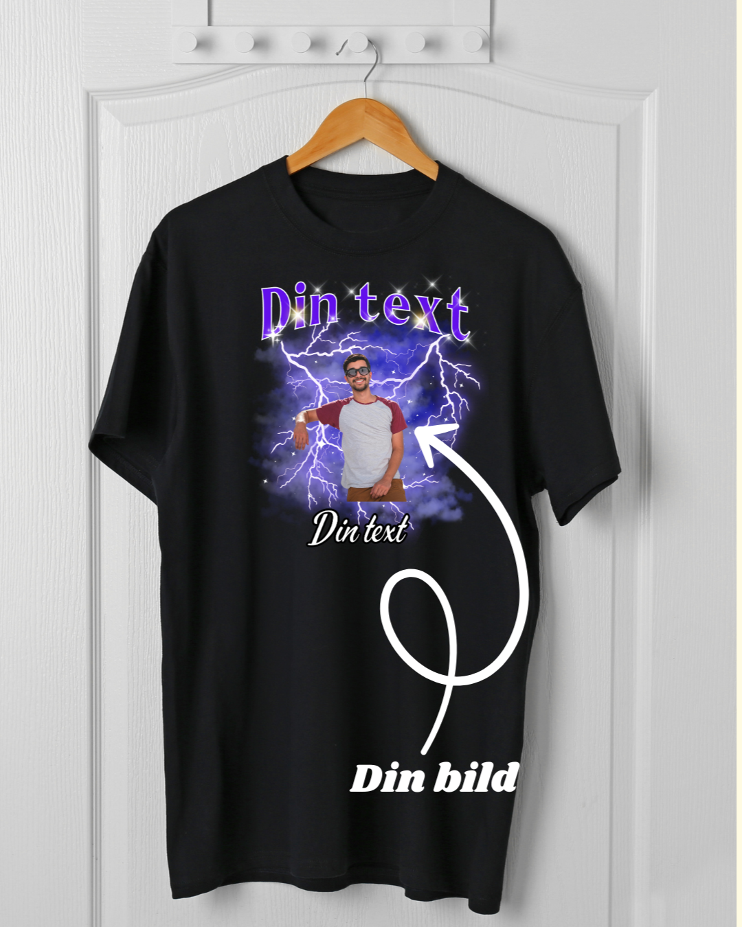 T-shirt | Personlig Design | Blå Bakgrund