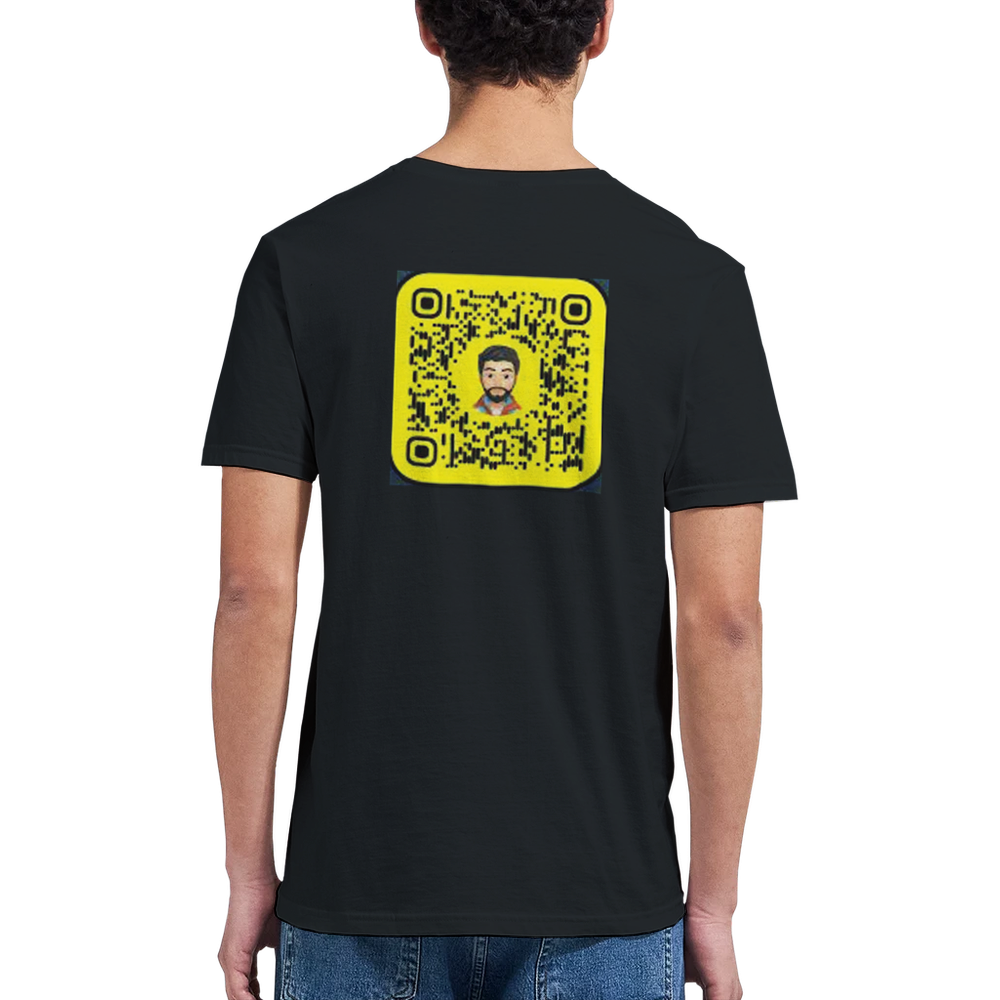 T-shirt print on back & chest - Snapchat QR code - upload your own