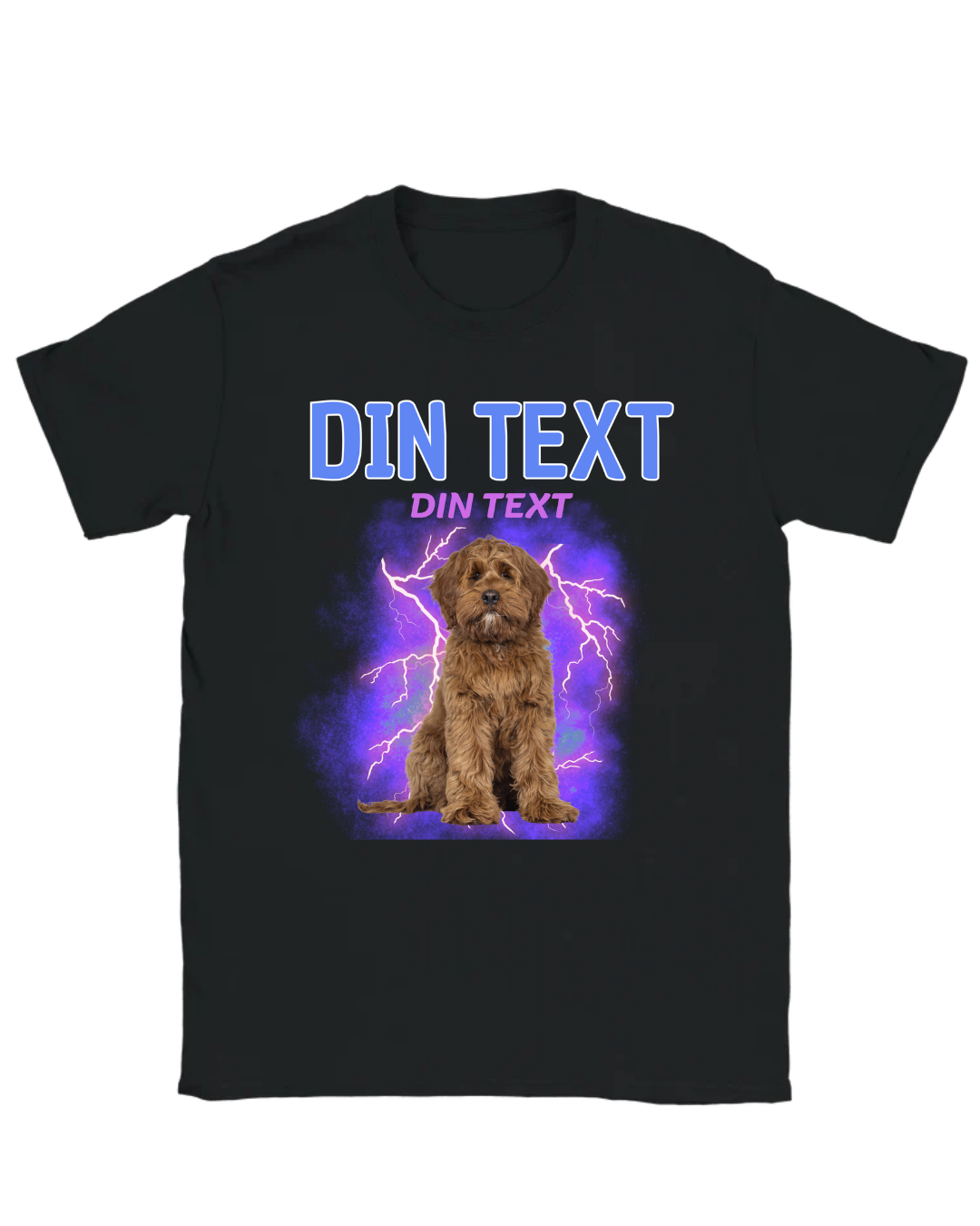 Personlig T-shirt |  Blå bakgrund | Egen text & bild