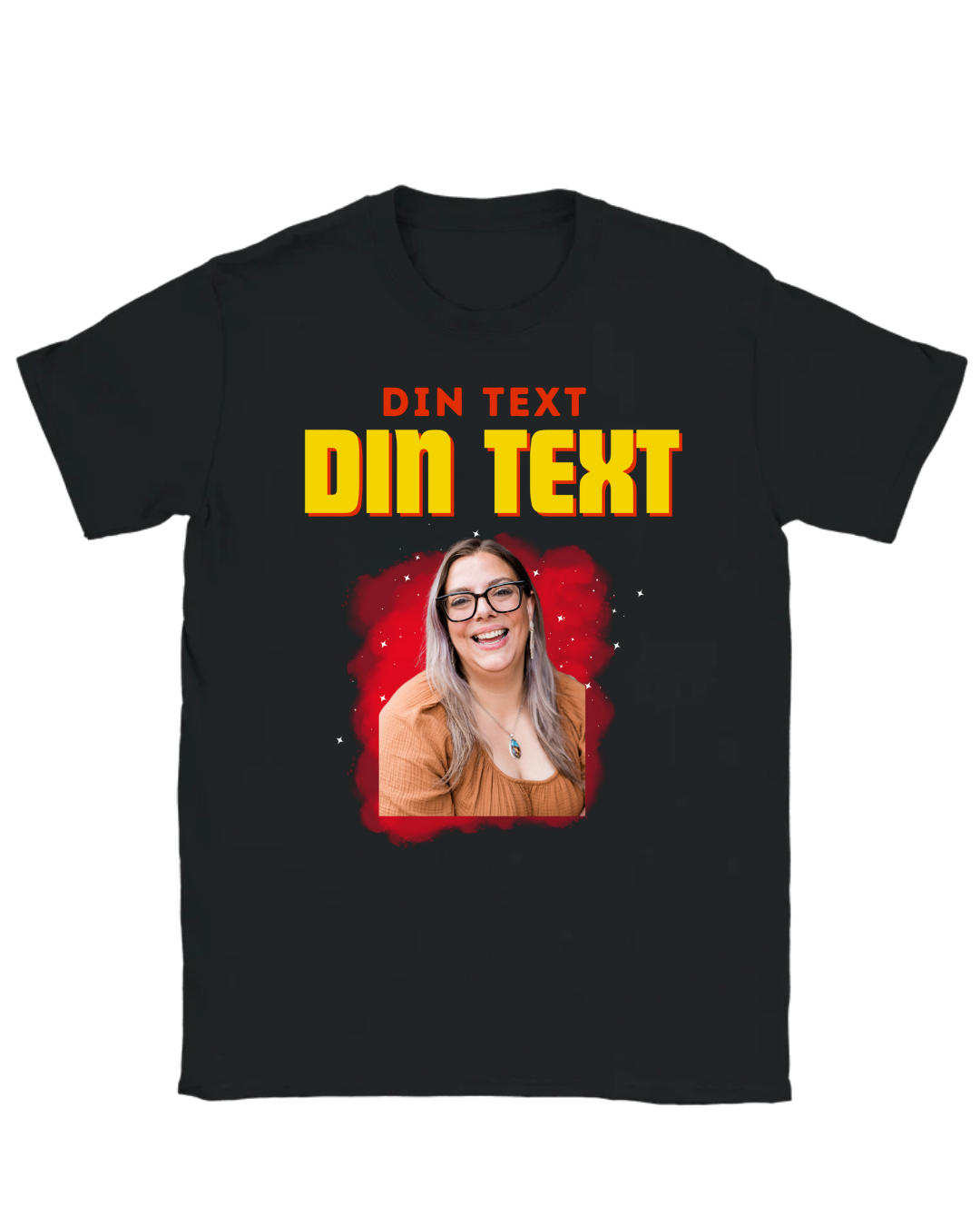 Personalized T-shirt | Red background | Custom text & image