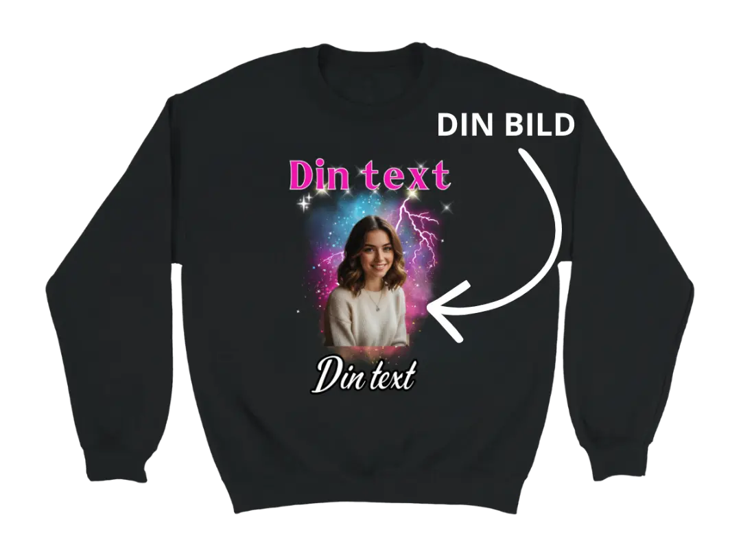 Personlig sweatshirt Rosa | Använd egen bild Tshirtkingen.se