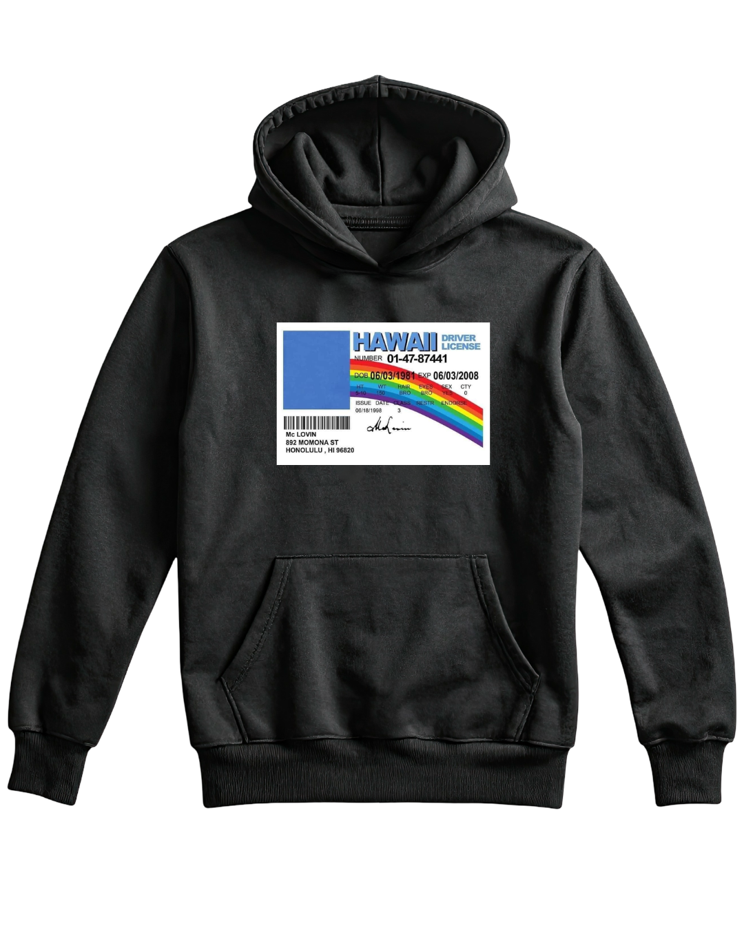 Hoodie med egen bild - Mclovin's körkort