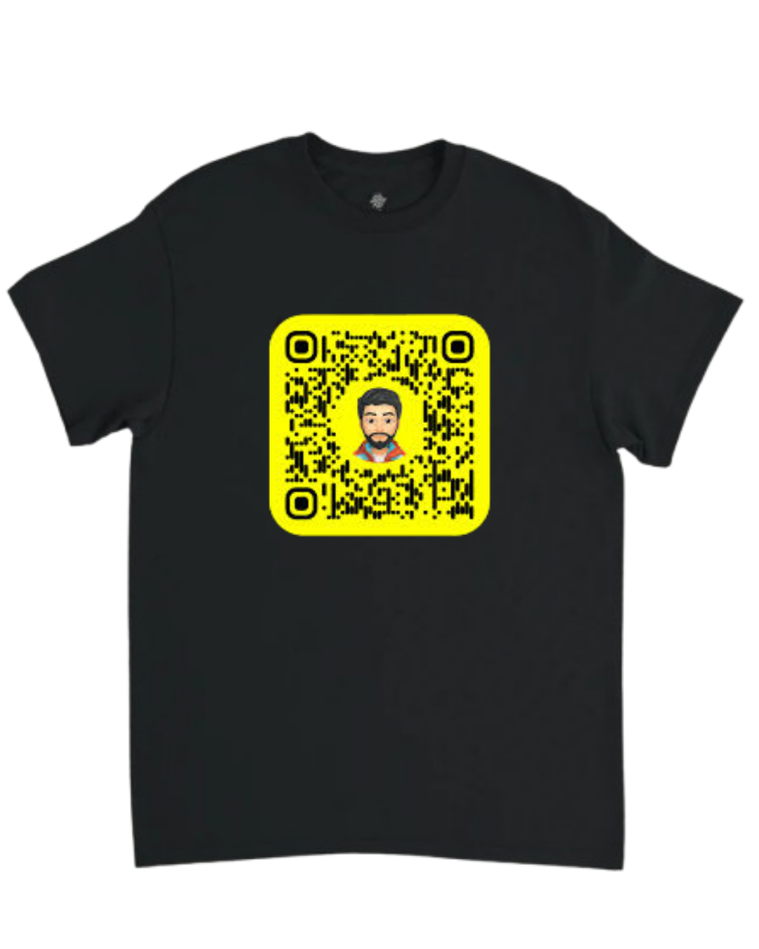 T-shirt print on back & chest - Snapchat QR code - upload your own