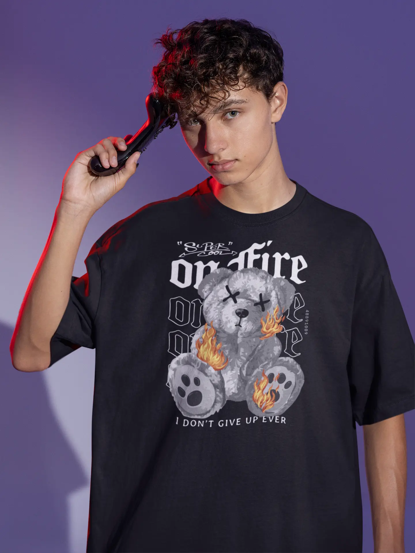 Oversized T-shirt | Front print | On fire Tshirtkingen.se